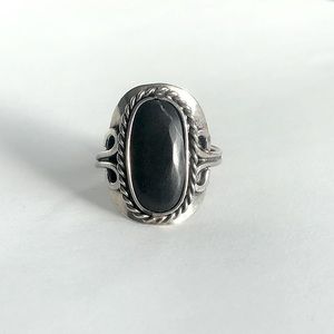 Black Onyx Adjustable Ring